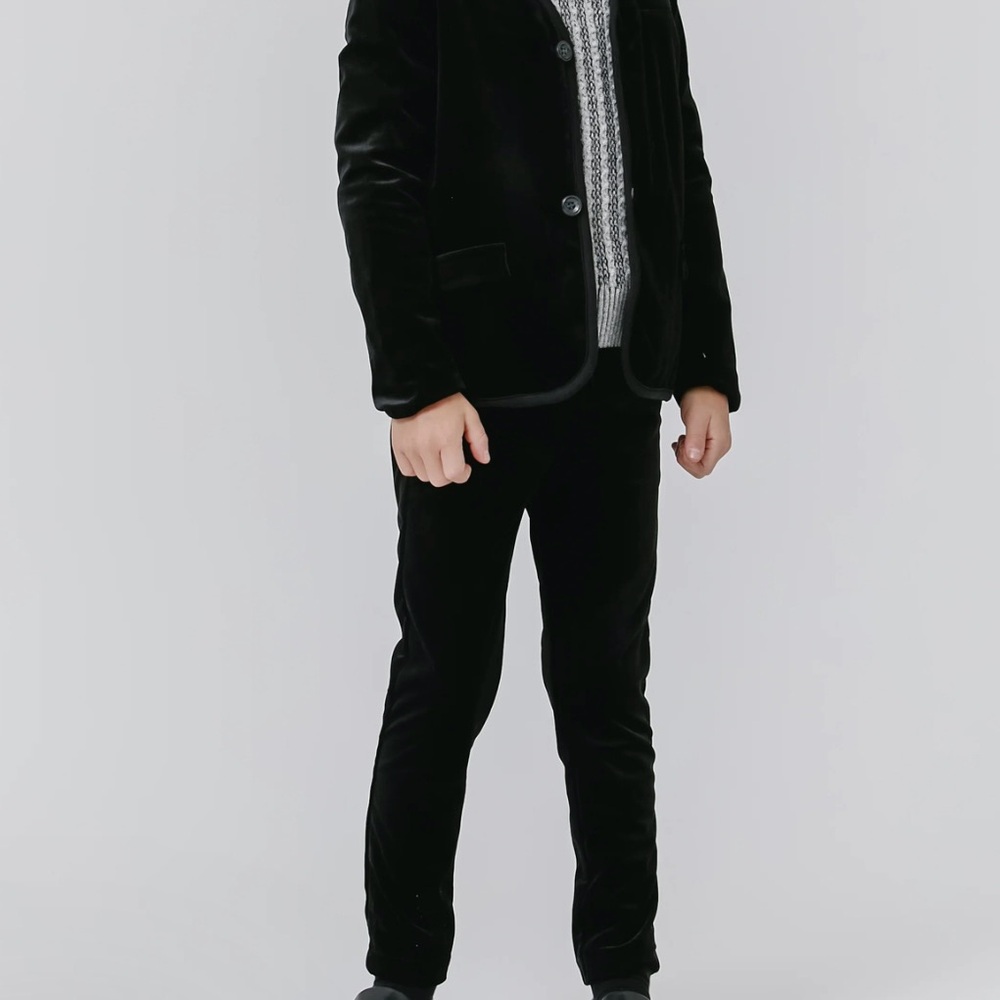 NWT Kipp Black Velvet Slim Pants - Picture 2 of 2